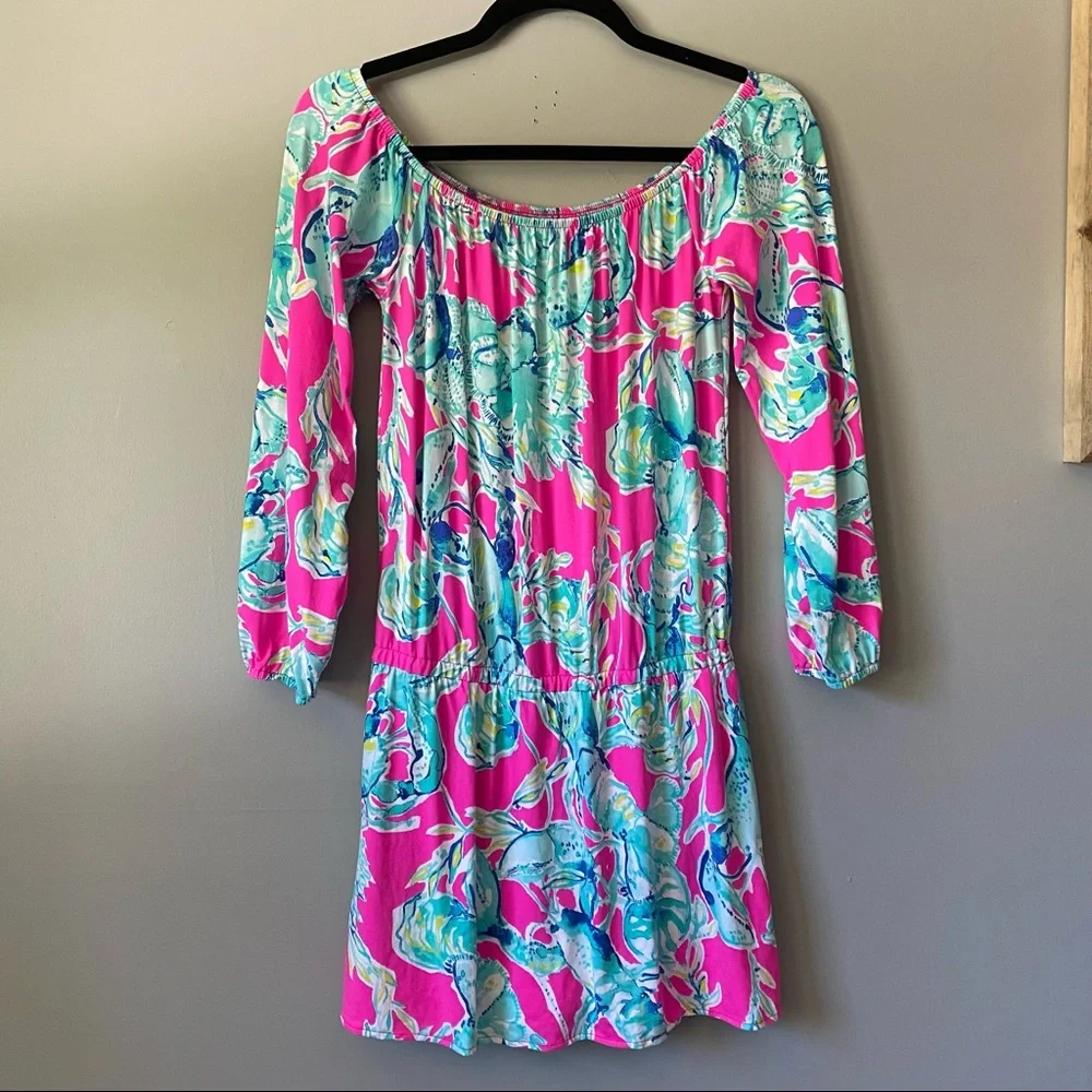 Lilly Pulitzer Lana Skort Romper Razberry Lobsters In Love - Picture 2 of 7